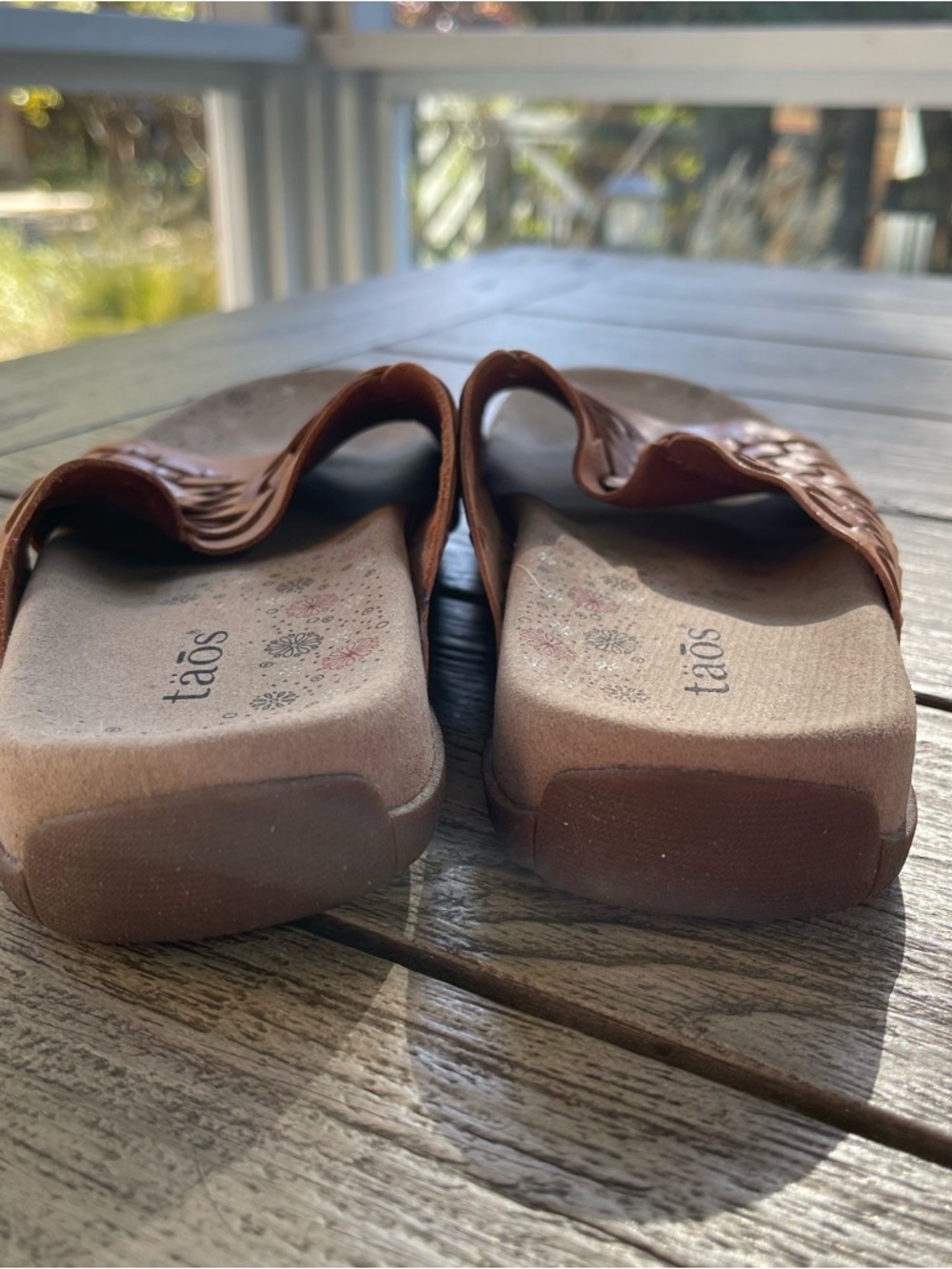 Taos Footwear Women's Guru Woven Honey Leather Slide Sandals Size 9 - Picture 6 of 8